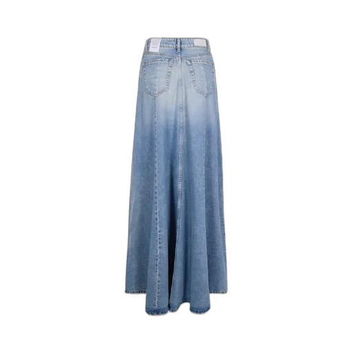 A-Line Denim Maxi Skirt