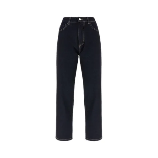 Belt-Lined Denim Trousers