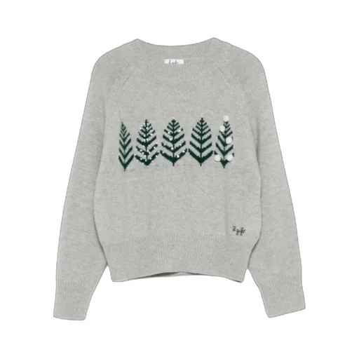 Tree-Intarsia Knitted Jumper