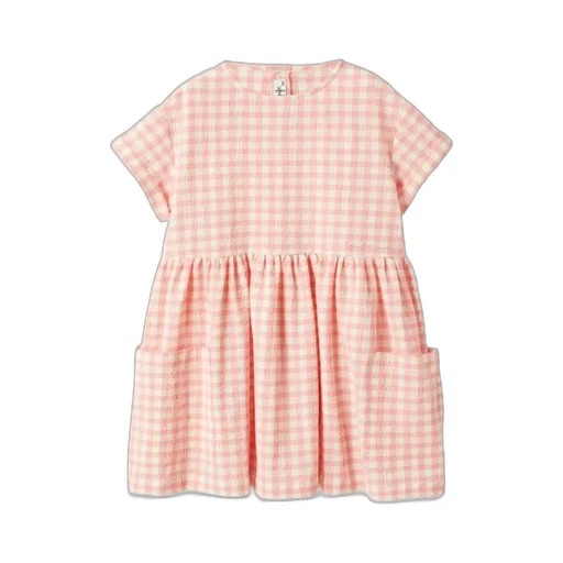 Gingham-Check Flared Dress
