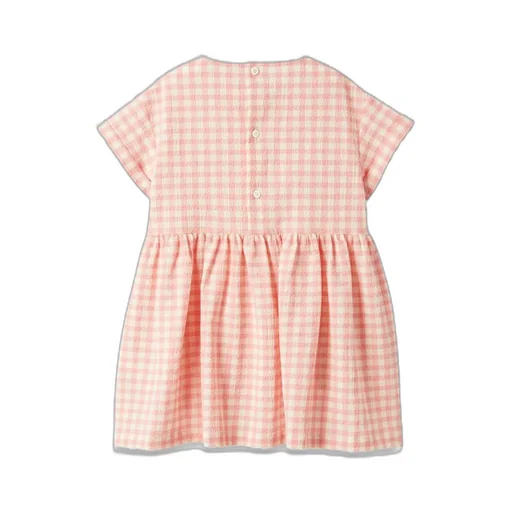 Gingham-Check Flared Dress