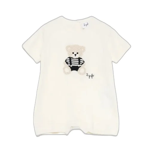 Bear Embroidered Crewneck Romper