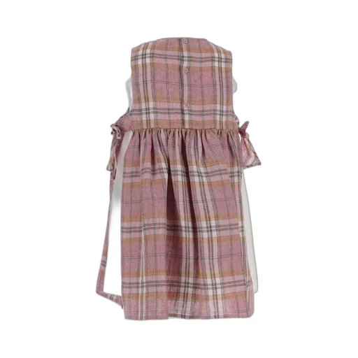 Plaid-Check Linen Dress