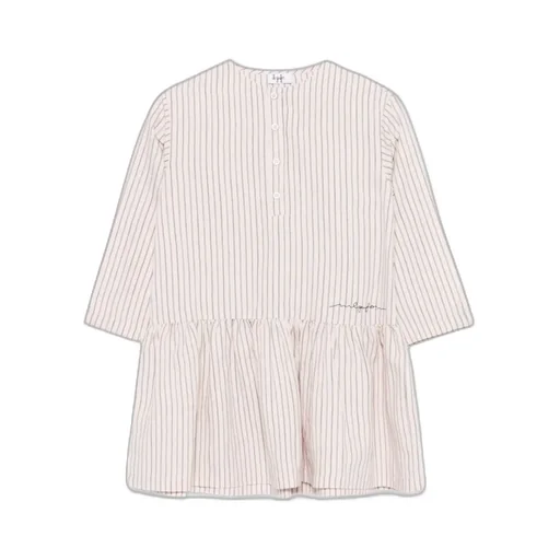 Logo Embroidered Striped Dress