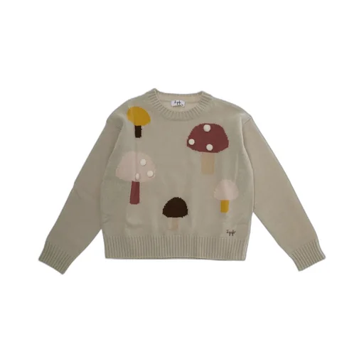 Mushroom-Embroidered Crewneck Jumper