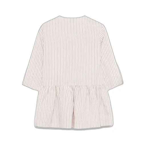 Logo Embroidered Striped Dress