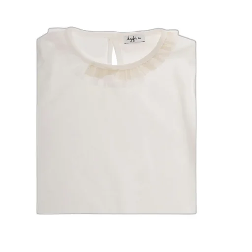 Ruffle-Detailed Crewneck T-Shirt