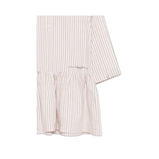 Logo Embroidered Striped Dress