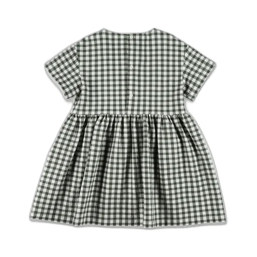 Gingham-Check Flared Dress