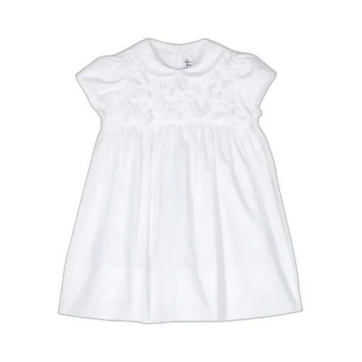 Floral-Appliqué Poplin Midi Dress