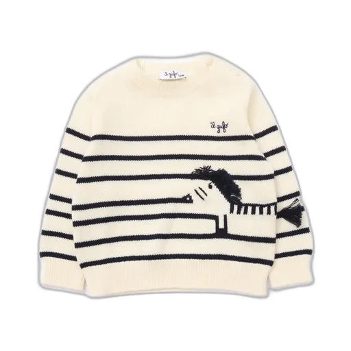 Zebra Motif Crewneck Jumper