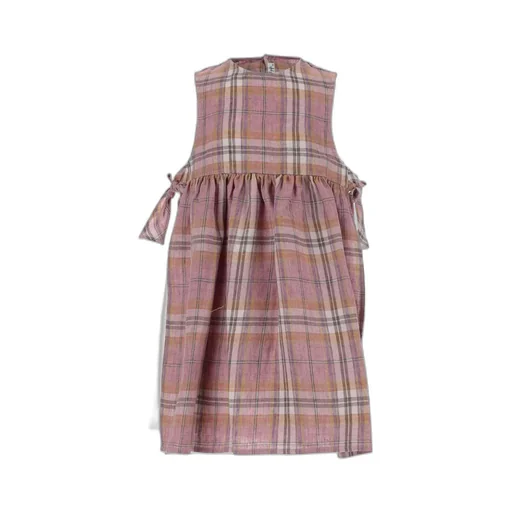Plaid-Check Linen Dress