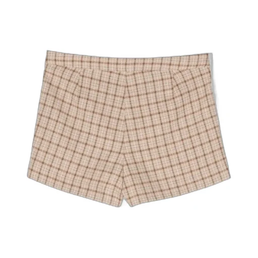 Checked Fringe-Detail Short