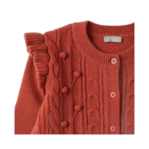 Cable-Knit Virgin Wool Cardigan