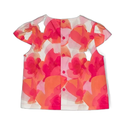 Abstract-Print Poplin Blouse