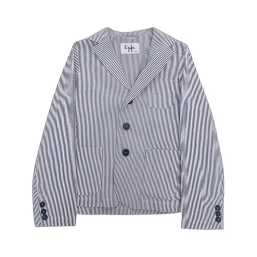 Single-Breasted Long Sleeved Striped Blazer
