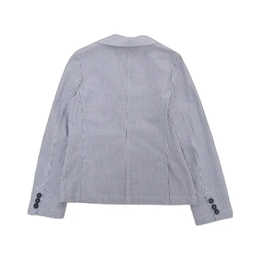 Single-Breasted Long Sleeved Striped Blazer