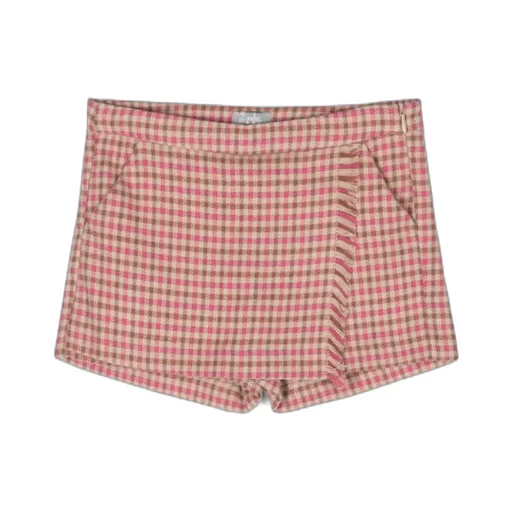 Checked Fringe-Detailing Short