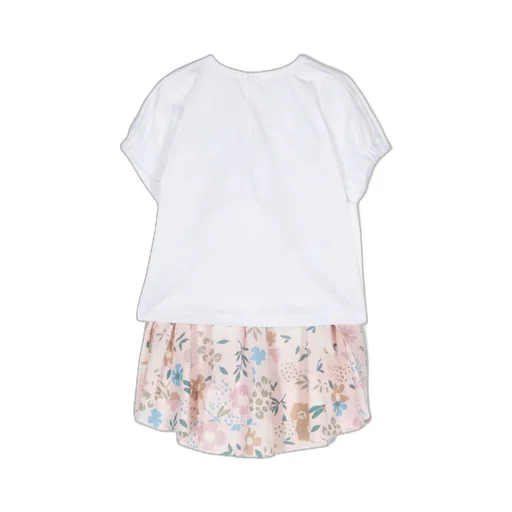 Floral Printed Blouse And Skirt Suit