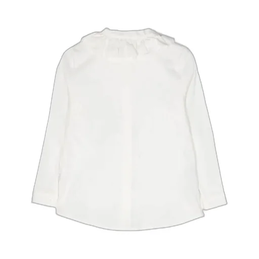 Ruched-Neck Buttoned Shirt