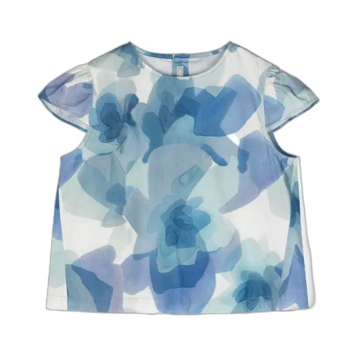 Abstract Print Cotton Blouse
