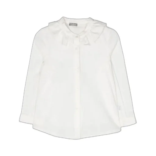 Ruched-Neck Buttoned Shirt