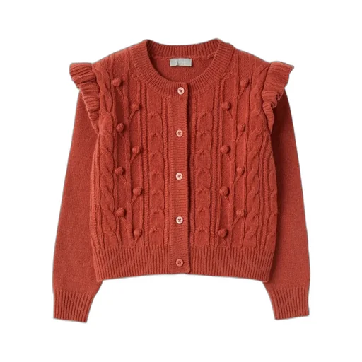 Cable-Knit Virgin Wool Cardigan