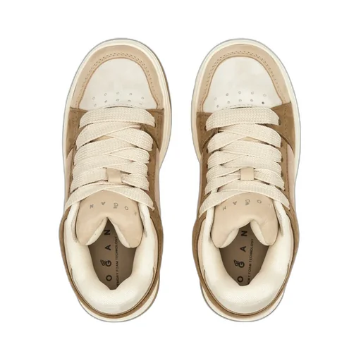 Round-Toe Lace-Up Sneakers
