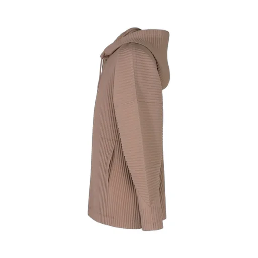 Pleated Drawstring Hoodie