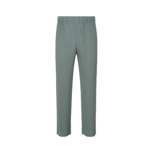 Plissé-Effect Straight-Leg Trousers