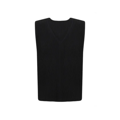 V-Neck Pleated Vest