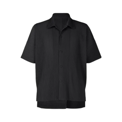Pleated Short-Sleeve Shirt
