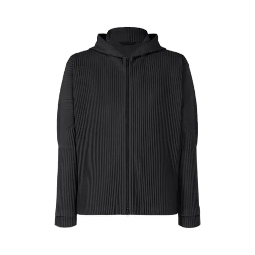 Fully Pleated Zip-Up Hoodie