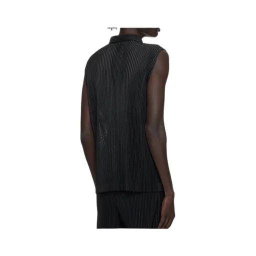 Pleated Knit Polo Shirt