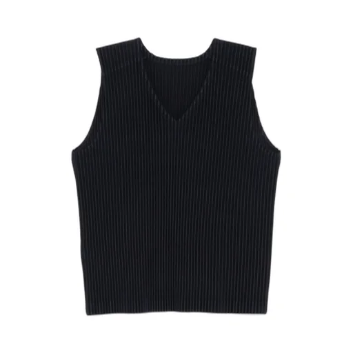 Pleated V-Neck Vest