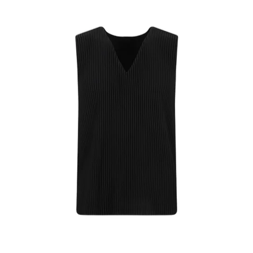 V-Neck Pleated Vest