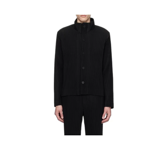 High-Neck Buttoned Jacket