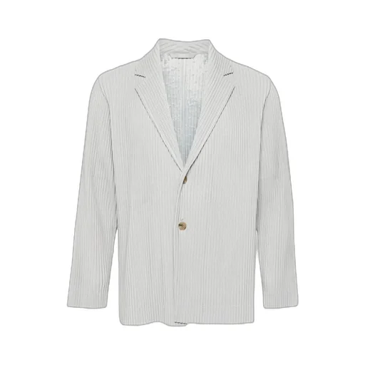 Plissé-Effect Single-Breasted Blazer