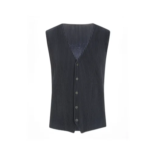 V-Neck Plissé Waistcoat