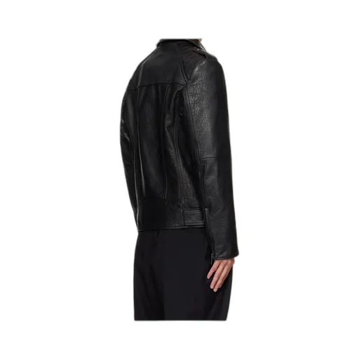Long-Sleeved Leather Jacket