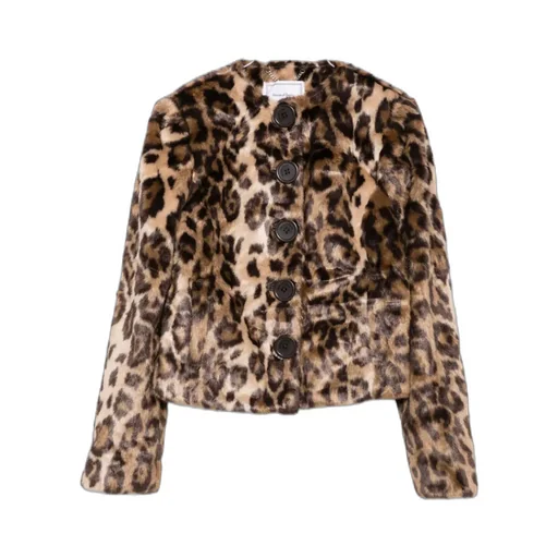 Leopard-Print Faux Fur Jacket