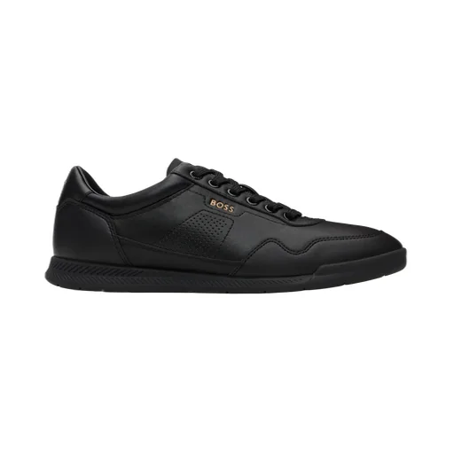 Logo-Stamp Leather Sneakers