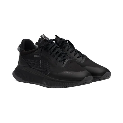 Textured Lace-Up Low-Top Sneakers