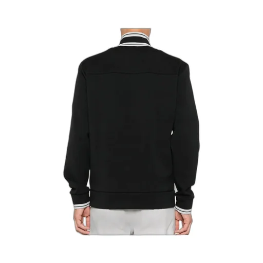 Striped-Cuff Zip-Up Sweatshirt
