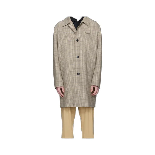 Checked Single-Breasted Coat