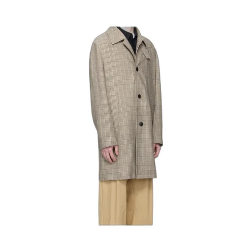 Checked Single-Breasted Coat