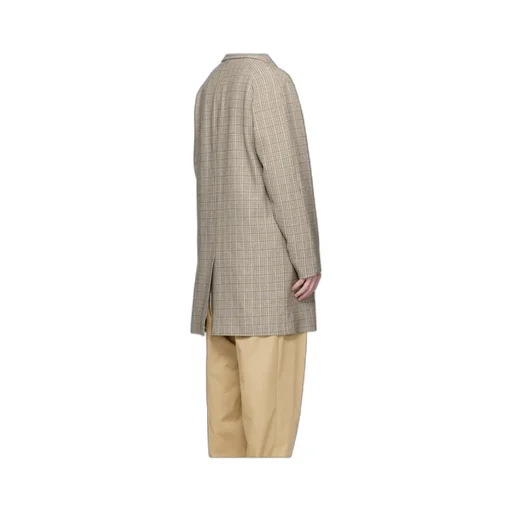 Checked Single-Breasted Coat