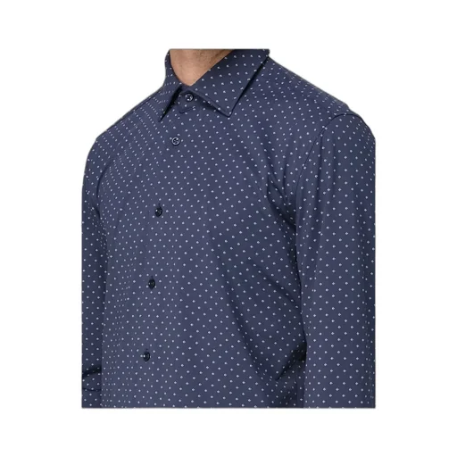 Geometric-Print Performance-Stretch Slim Fit Shirt