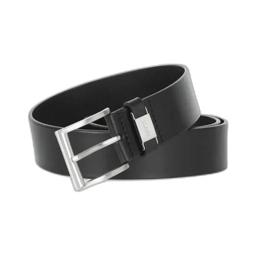 Logo Plaque Leather Belt