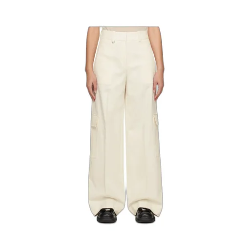 Wide-Leg Twill Trousers